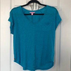 Lilly Pulitzer Blue T-Shirt with pocket size S